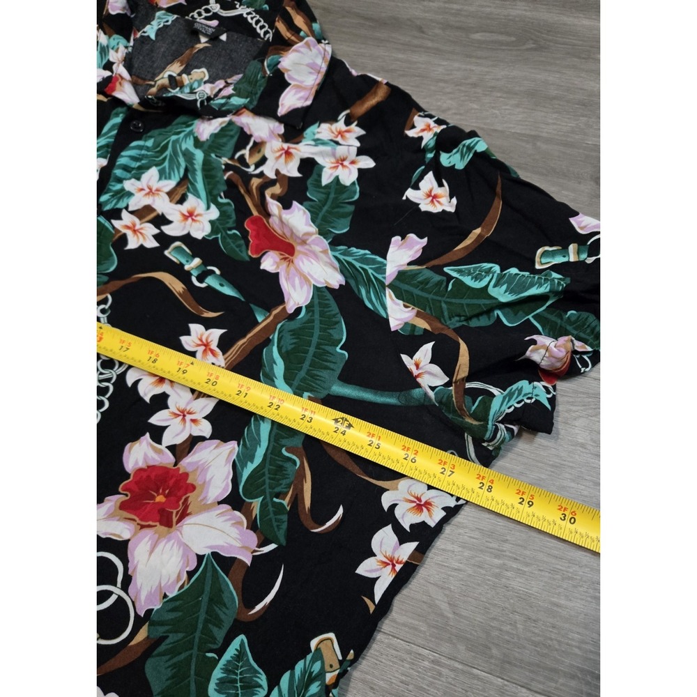 Coofandy Mens Short Sleeve Button Up Hawaiian Shirt Size 3XL Black - Picture 6 of 10